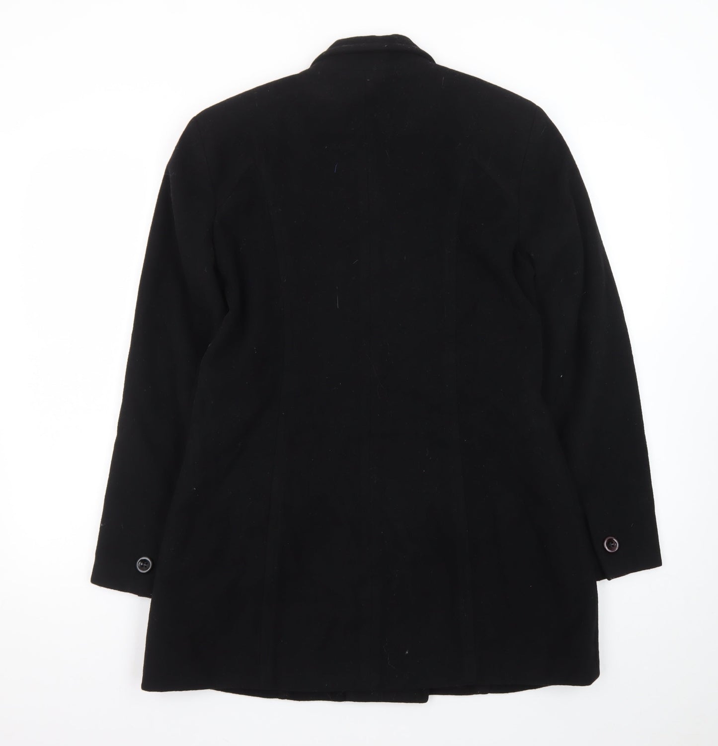 N Yang New York Women's Black Wool Pea Coat Size 8 Classic Mid-Length