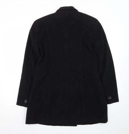 N Yang New York Women's Black Wool Pea Coat Size 8 Classic Mid-Length