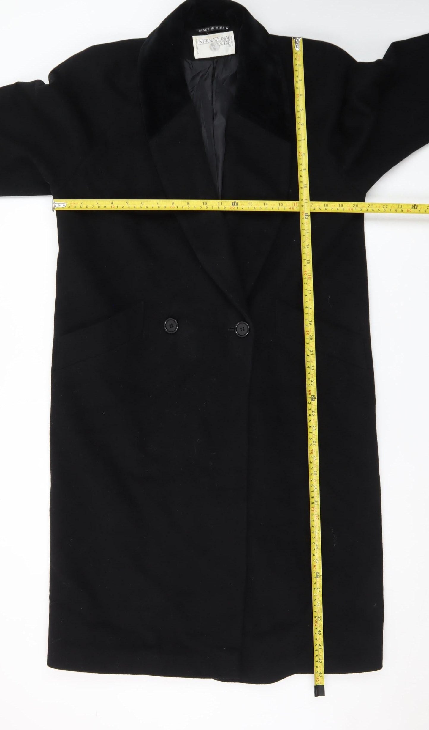 International Scene Womens Black Wool Long Overcoat Size 6
