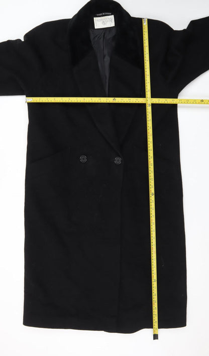 International Scene Womens Black Wool Long Overcoat Size 6