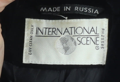 International Scene Womens Black Wool Long Overcoat Size 6