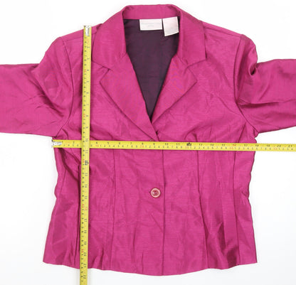 Worthington Women Pink Petite Suit Jacket 8P Tailored Two-Button Blazer
