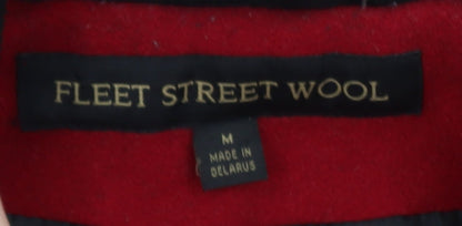 Fleet Street Wool Women's Red Hooded Mid-Length Wool Blend Coat Size M