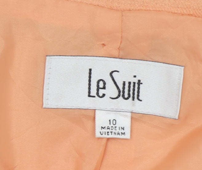 Le Suit Women's Orange Polyester Blazer Size 10 Classic Fit