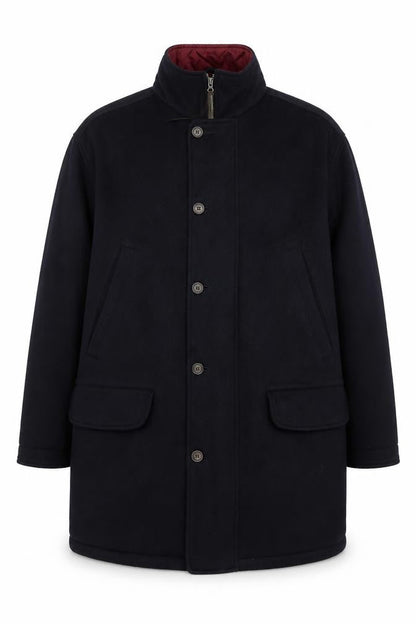 Eddie Bauer Men’s Black Wool Blend Mid-Length Overcoat L