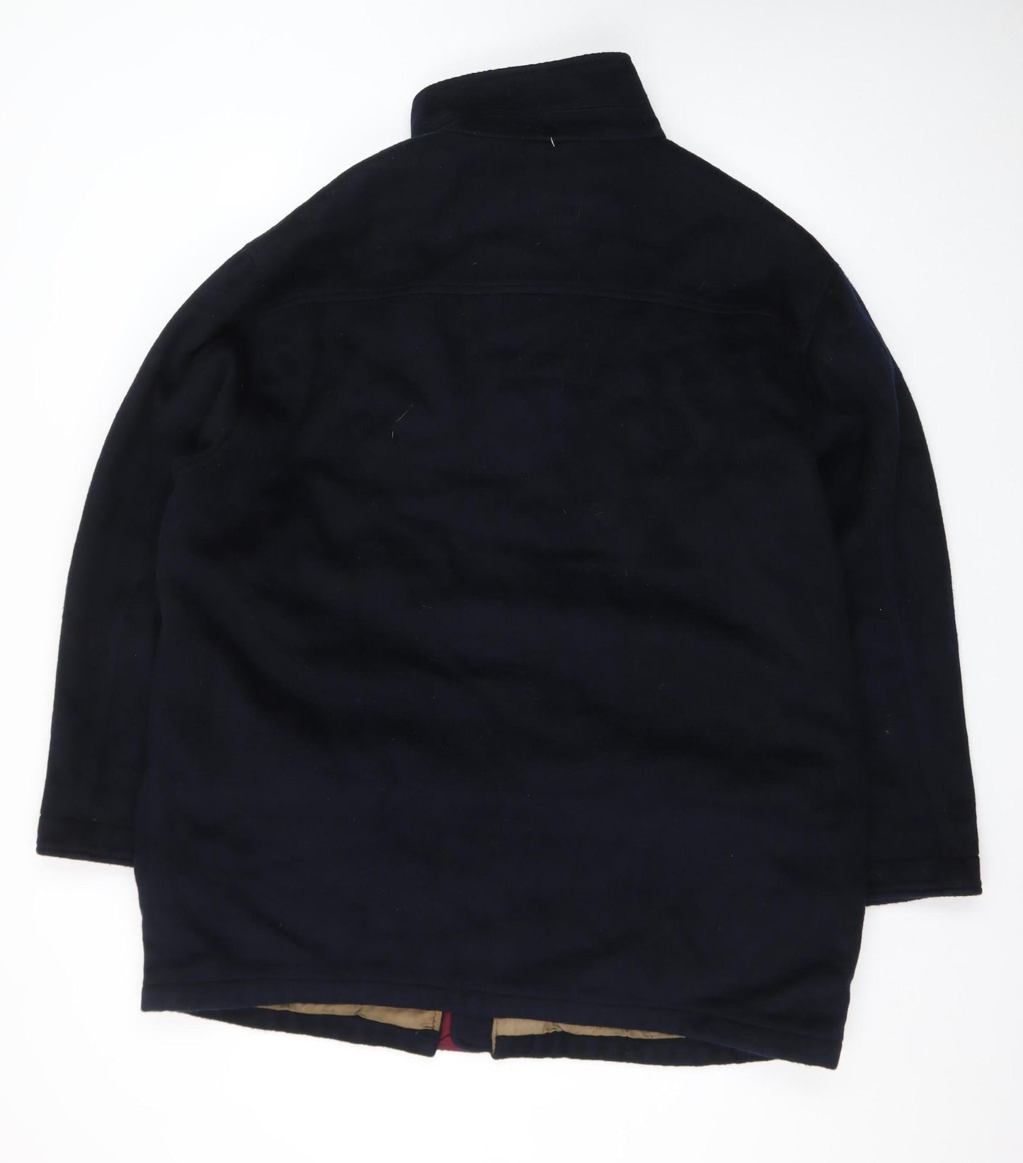 Eddie Bauer Men’s Black Wool Blend Mid-Length Overcoat L