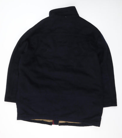 Eddie Bauer Men’s Black Wool Blend Mid-Length Overcoat L