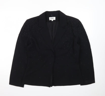 @nite Collection Women’s Black Embellished Tuxedo Blazer Size 12
