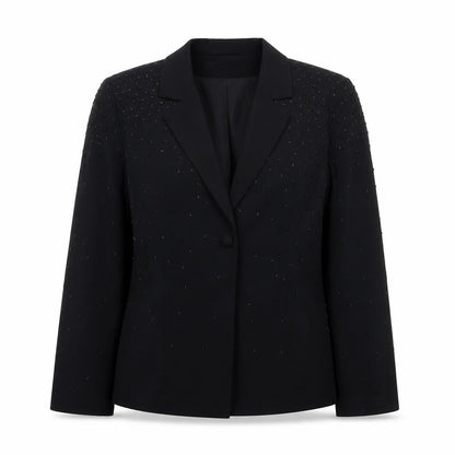 @nite Collection Women’s Black Embellished Tuxedo Blazer Size 12