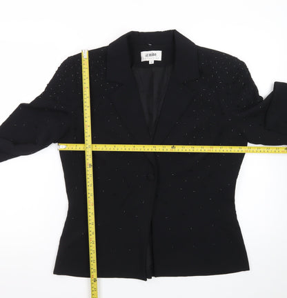 @nite Collection Women’s Black Embellished Tuxedo Blazer Size 12