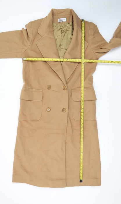 Mayfair Women's Beige Wool Blend Long Trench Coat Size 10