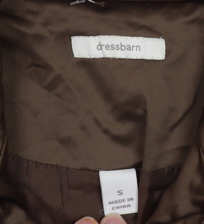 Dressbarn Women's Brown Long Trench Coat Size S Classic Lined Polyester
