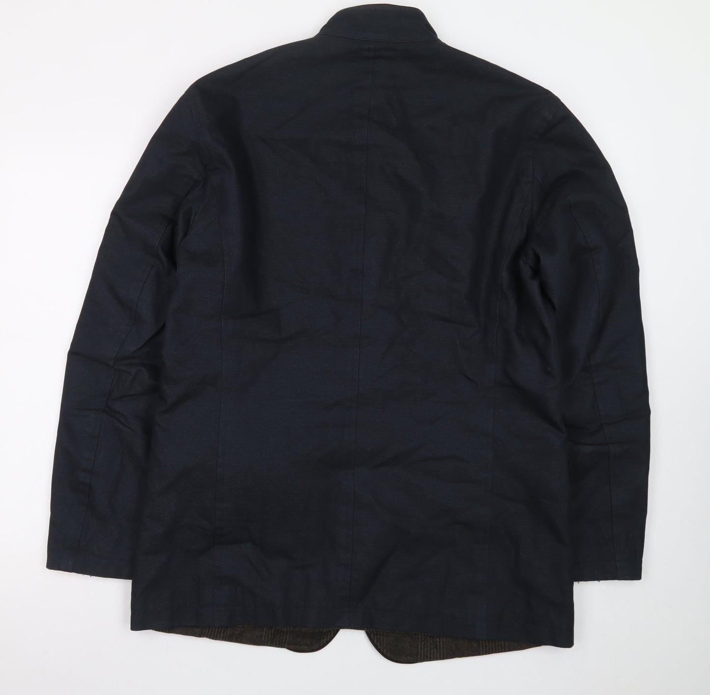 Zerosettanta Studio Men's Blue Reversible Wool Cashmere Overcoat Size 50
