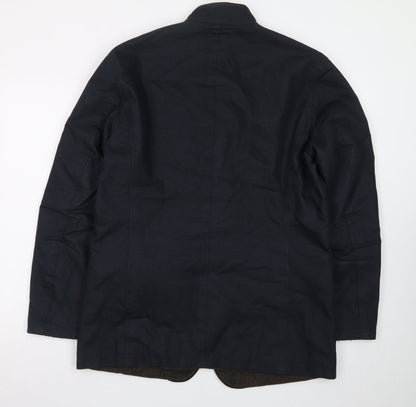 Zerosettanta Studio Men's Blue Reversible Wool Cashmere Overcoat Size 50