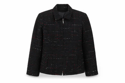 Sag Harbor Petite Black Tweed Check Suit Jacket Women's Size 10P