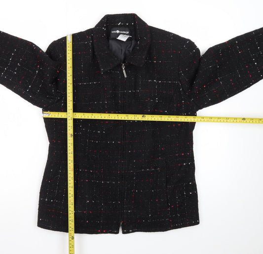 Sag Harbor Petite Black Tweed Check Suit Jacket Women's Size 10P