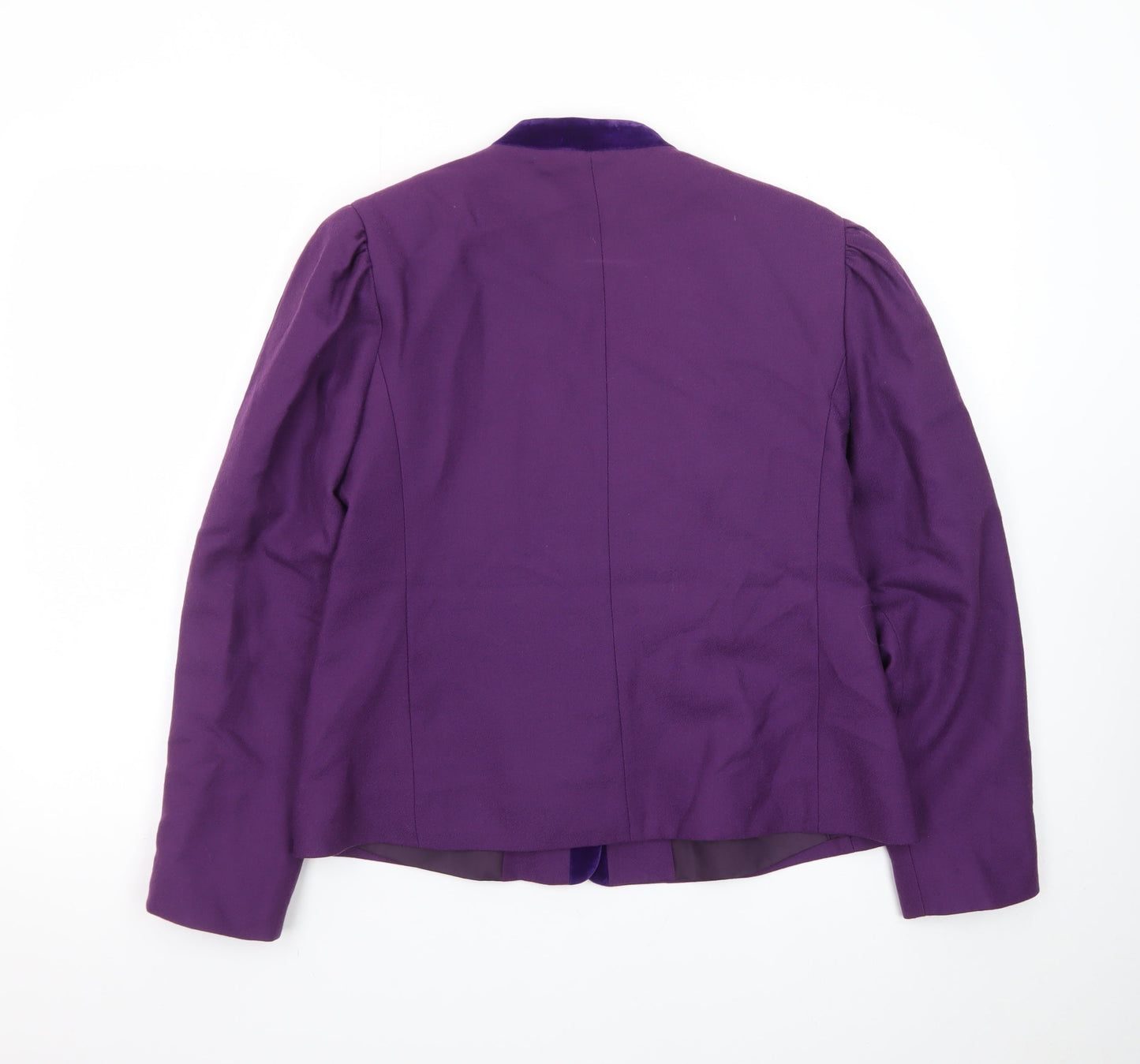 Hyphen Women’s Purple Wool Blend Peak Lapel Blazer Size 14