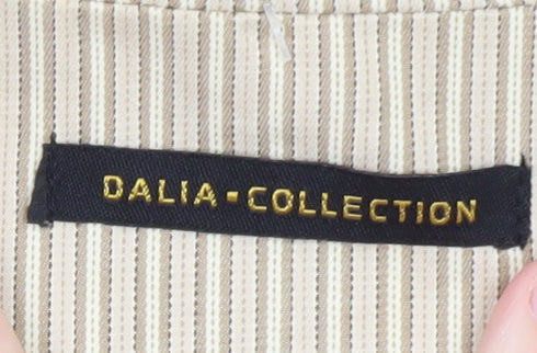 Dalia Collection Beige Pinstripe Cotton Blazer Womens Size 10