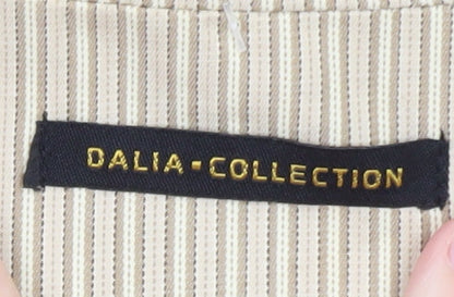Dalia Collection Beige Pinstripe Cotton Blazer Womens Size 10