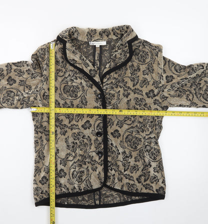 Dressbarn Women's Beige Floral Jacquard Blazer Size 8