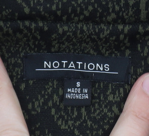Notations Women's Green Animal Print Tuxedo Blazer Size S