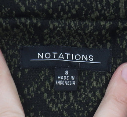 Notations Women's Green Animal Print Tuxedo Blazer Size S