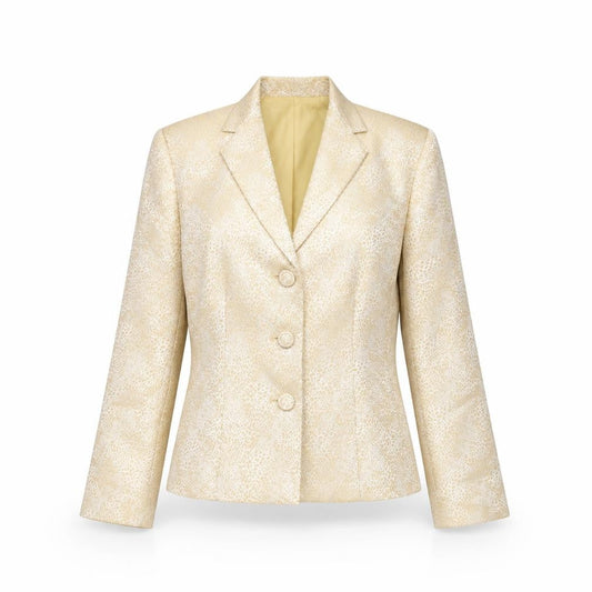 Le Suit Women's Gold Animal Print Single Breasted Jacket Size 8