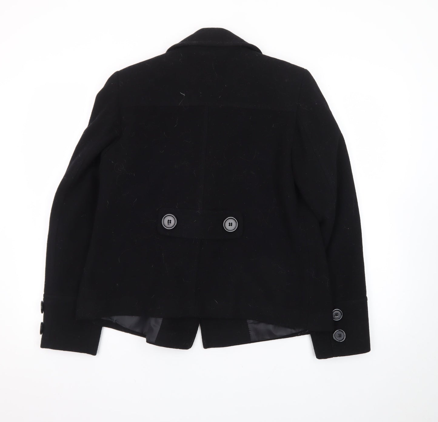 Dorothy Perkins Women's Black Wool Pea Coat Size 10