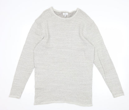 Next Mens Beige Cotton Waffle Knit Jumper Size L