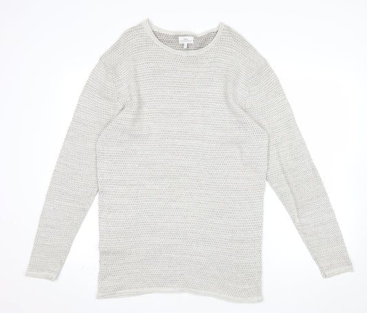 Next Mens Beige Cotton Waffle Knit Jumper Size L