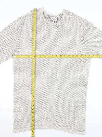 Next Mens Beige Cotton Waffle Knit Jumper Size L