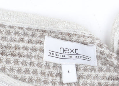 Next Mens Beige Cotton Waffle Knit Jumper Size L