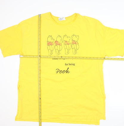 Disney Womens Yellow Winnie the Pooh XL Cotton T-Shirt