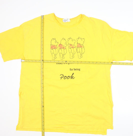 Disney Womens Yellow Winnie the Pooh XL Cotton T-Shirt