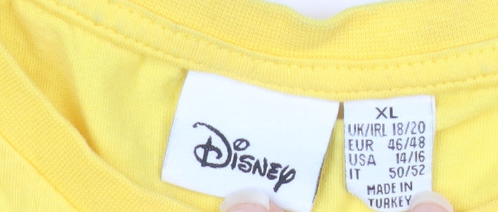 Disney Womens Yellow Winnie the Pooh XL Cotton T-Shirt