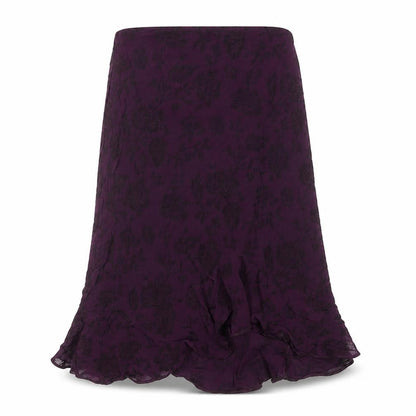 Wallis Women’s Purple Floral Midi Flare Skirt Size 10 Petite