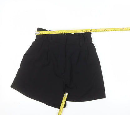 H&M Women’s Black High Rise Paperbag Shorts Size 6