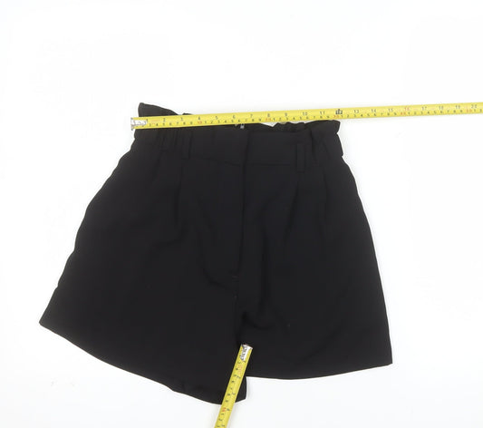 H&M Women’s Black High Rise Paperbag Shorts Size 6