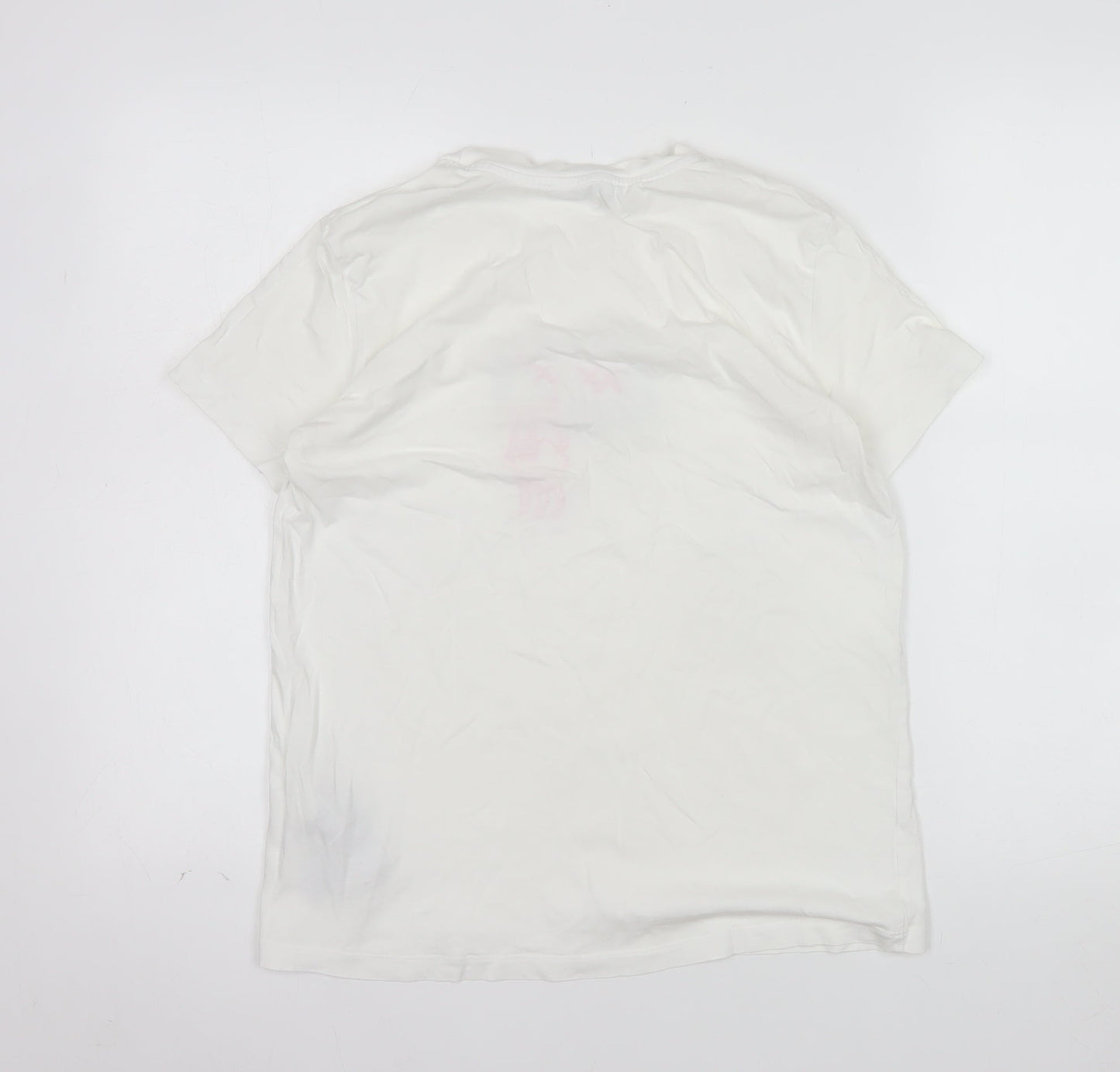 Diesel Womens White Cotton Logo Embroidered T-Shirt M