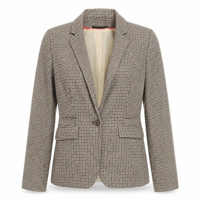 H&M Women's Brown Houndstooth Slim Fit Blazer Size 4