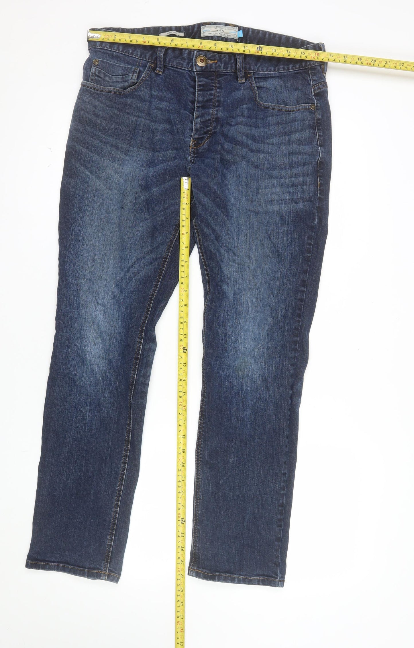 Next Men's Blue Slim Fit Jeans 34W 29L Denim Classic Style