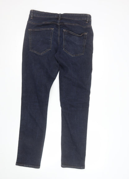 George Men's Blue Slim Fit Denim Jeans 34W 32L Straight Leg