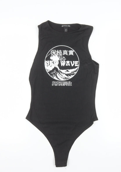 PrettyLittleThing Women’s Black Size 8 Sleeveless Bodysuit