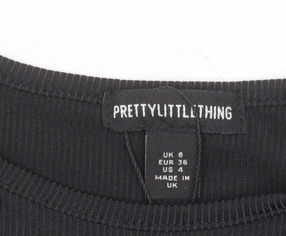 PrettyLittleThing Women’s Black Size 8 Sleeveless Bodysuit