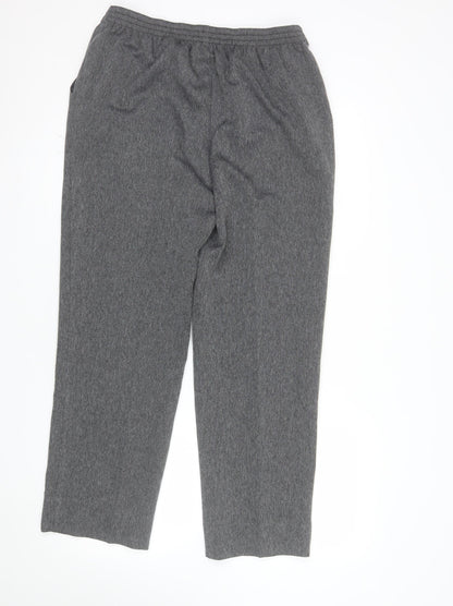 Marks and Spencer Womens Grey Size 14 Polyester Straight Leg Trousers