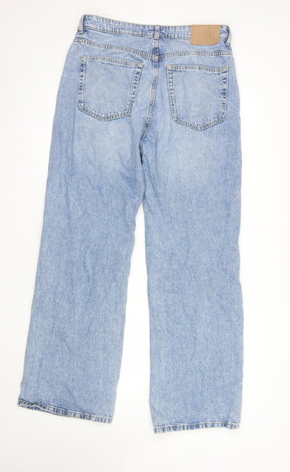 H&M Divided Women's Blue Wide-Leg High Rise Jeans Size 14