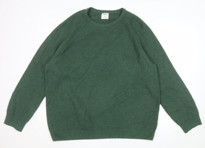 Marks and Spencer Men's Green 3XL Chunky Knit Wool Pullover Jumper