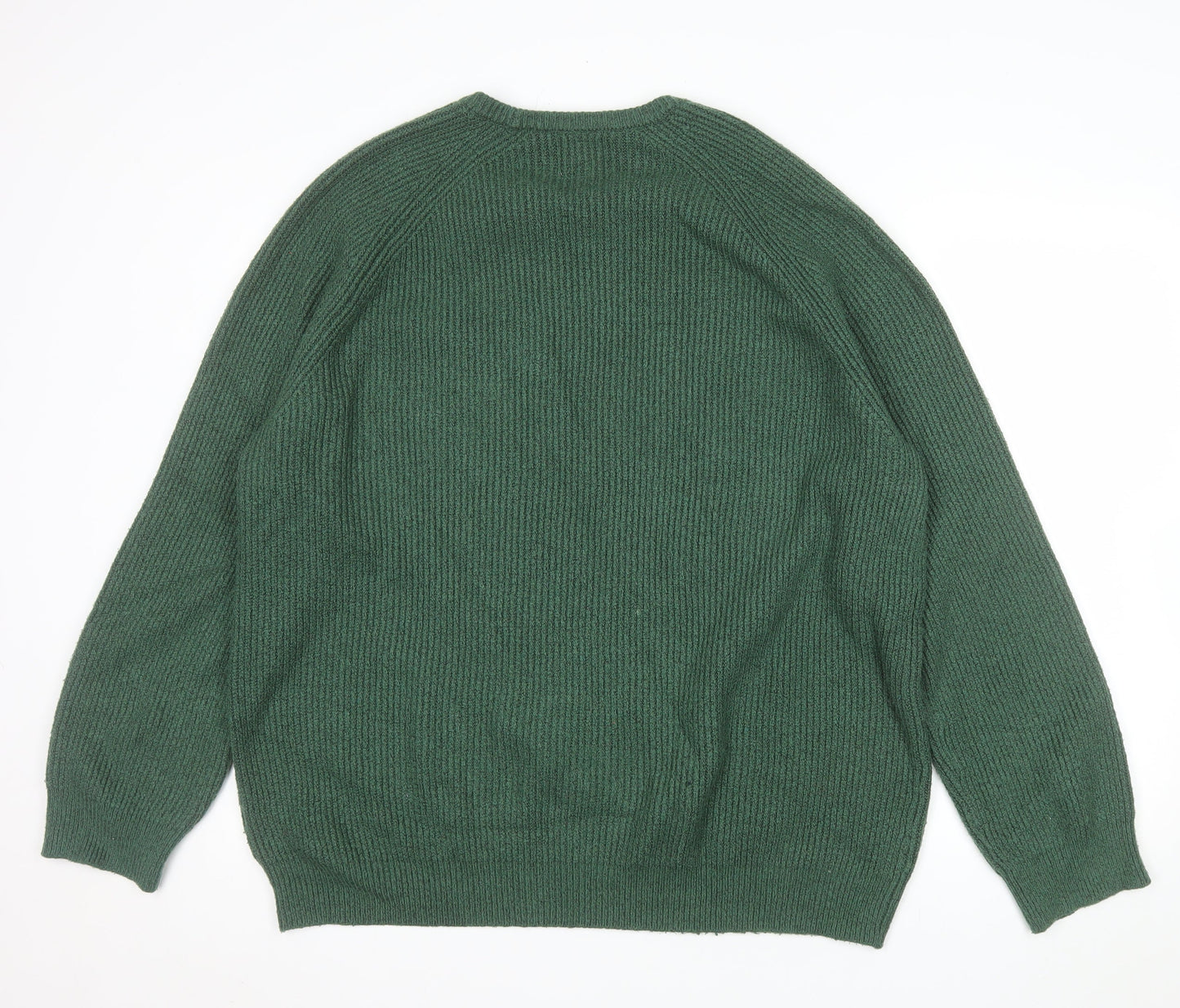 Marks and Spencer Men's Green 3XL Chunky Knit Wool Pullover Jumper