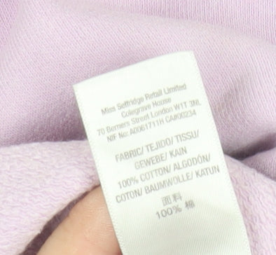 Miss Selfridge Women Lilac Crop Pullover Sweatshirt UK 8 Cotton