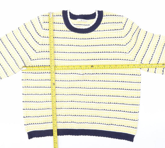 Tu Women Multicoloured Striped Crew Neck Cotton Jumper Size 14
